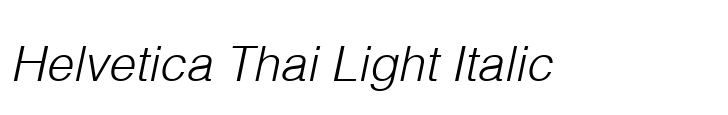 Helvetica Thai Light Italic